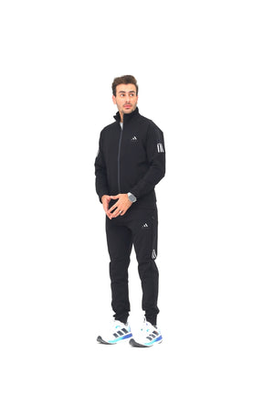 Adidas black premium stretch tracksuit